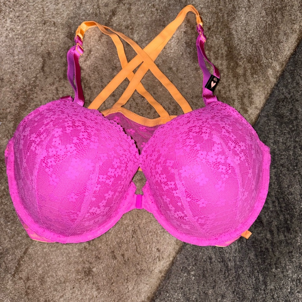 Victoria's Secret Pink and Orange Lace Bra